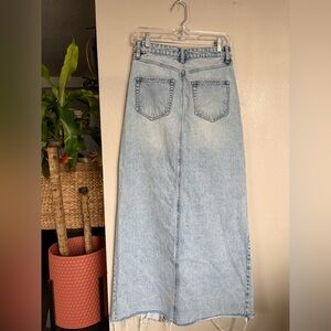 Light Blue Denim Maxi Skirt